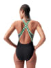 Speedo Badeanzug "Eco+" in Schwarz/ Grün/ Grau