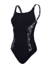 Speedo Shape-Badeanzug "Splice" in Schwarz/ Weiß