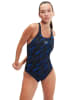 Speedo Badeanzug "Eco+ H-Bloom" in Schwarz/ Blau/ Hellblau