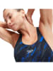 Speedo Badeanzug "Eco+ H-Bloom" in Schwarz/ Blau/ Hellblau