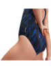 Speedo Badeanzug "Eco+ H-Bloom" in Schwarz/ Blau/ Hellblau