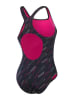 Speedo Badeanzug "Eco+ H-Bloom" in Schwarz/ Pink/ Grau