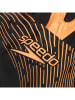 Speedo Badeanzug "Eco Medley" in Schwarz/ Orange
