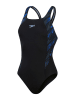 Speedo Badeanzug "Eco+ H-Bloom" in Schwarz/ Blau