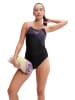 Speedo Badeanzug "Eco Medley" in Schwarz/ Lila