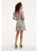 SHIWI Bluse "Ilsa" in Hellblau/ Apricot