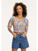SHIWI Bluse "Ilsa" in Hellblau/ Apricot