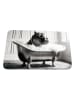 SiL Interiors Badmat "Hippo" zwart/wit - (L)75 x (B)45 cm