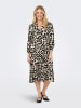ONLY Kleid in Creme/ Schwarz/ Hellbraun