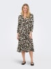 ONLY Kleid in Creme/ Schwarz/ Hellbraun