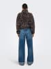 ONLY Fleece jas zwart/bruin
