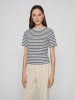Vila Shirt "Sola" in Weiß/ Dunkelblau