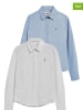 Polo Club Koszule (2 szt.) - Slim fit - w kolorze białym i błękitnym