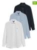 Polo Club 3er-Set: Hemden - Slim fit - in Blau/ Weiß
