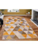 Mioli Kurzflor-Teppich in Orange/ Hellbraun/ Creme