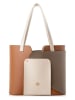 Lucky Bees Schultertasche in Beige/ Hellbraun/ Khaki - (B)30 x (H)26 x (T)12 cm