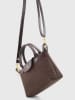 Lucky Bees Leder-Henkeltasche in Dunkelbraun - (B)24 x (H)16 cm