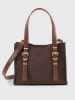 Lucky Bees Leder-Schultertasche in Dunkelbraun - (B)22,5 x (H)18 cm