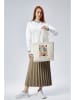 Lucky Bees Schultertasche in Beige - (B)35 x (H)35 x (T)12 cm