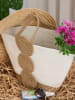 Lucky Bees Shopper bag w kolorze beżowo-białym - 40 x 30 cm