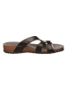 Think! Leren teenslippers zwart