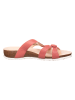 Think! Leren teenslippers lichtrood