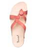 Think! Leren teenslippers lichtrood