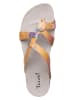 Think! Leder-Zehentrenner in Orange/ Bunt