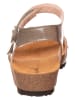 Think! Leder-Sandalen in Taupe