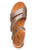 Think! Leder-Sandalen in Taupe