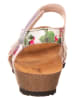 Think! Leren sandalen "Flamingo" wit/meerkleurig