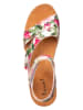 Think! Leder-Sandalen "Flamingo" in Weiß/ Bunt