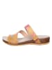 Think! Leder-Pantoletten in Orange/ Bunt