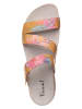 Think! Leder-Pantoletten in Orange/ Bunt