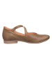 Think! Leren ballerina's met bandje taupe