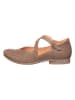 Think! Leder-Spangenballerinas in Hellbraun