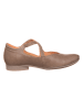 Think! Leder-Spangenballerinas in Hellbraun