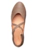 Think! Leder-Spangenballerinas in Hellbraun