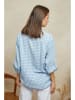Plume Blouse "Amily" lichtblauw/wit