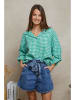 Plume Blouse "Amily" groen/wit