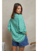 Plume Blouse "Amily" groen/wit
