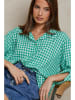 Plume Blouse "Amily" groen/wit