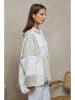 Plume Hoodie "Azika" in Beige/ Weiß