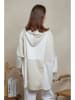 Plume Hoodie "Azika" beige/wit