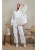 Plume Hoodie "Azika" beige/wit
