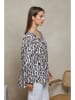 Plume Bluse "Chaline" in Weiß/ Schwarz
