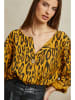 Plume Blouse "Chaline" mosterdgeel/zwart