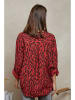 Plume Blouse "Chaline" rood/zwart