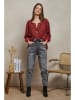 Plume Blouse "Chaline" rood/zwart