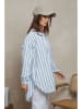 Plume Blouse "Liam" wit/blauw